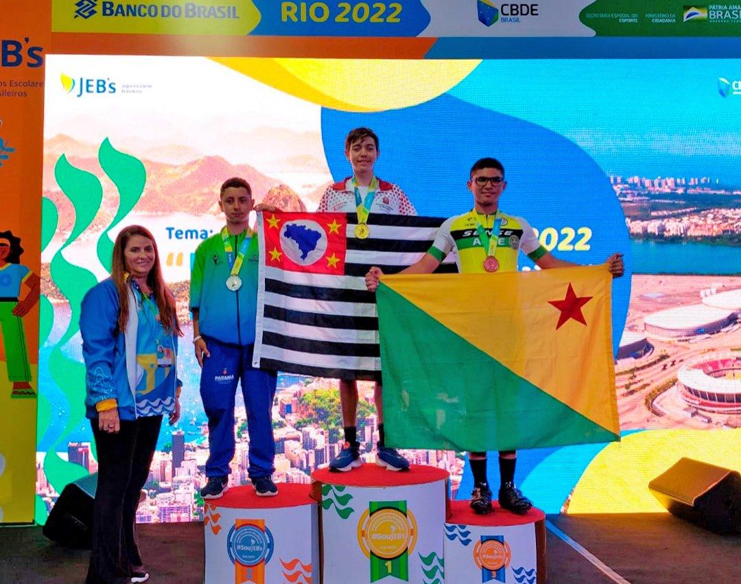 Ciclista guaçuano ganha três medalhas nos Jogos Escolares Brasileiros 