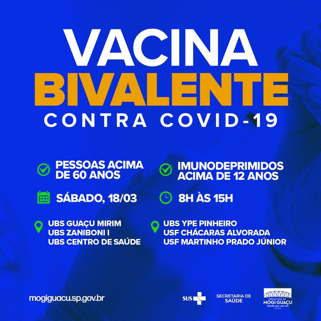 Saúde agenda imunização da Pfizer Bivalente contra a Covid-19 para sábado