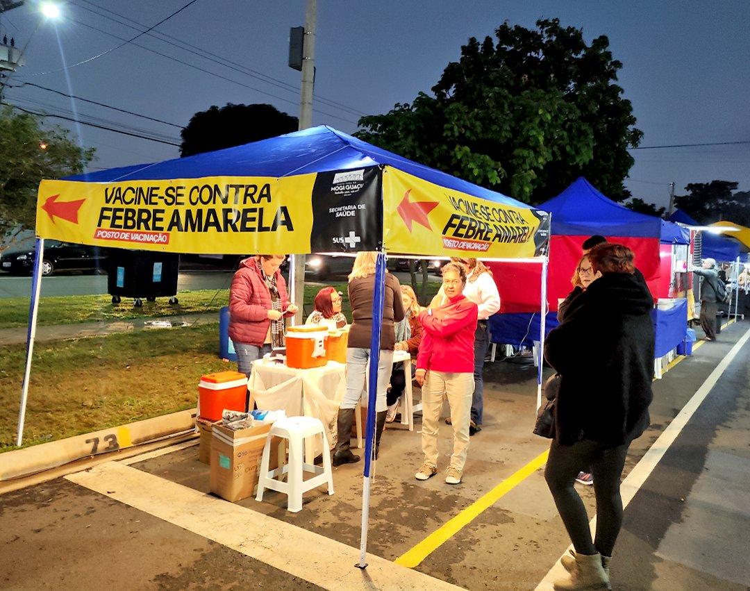 Vacinação contra a febre amarela e contra a gripe durante a Feira Noturna continuará no mês de julho