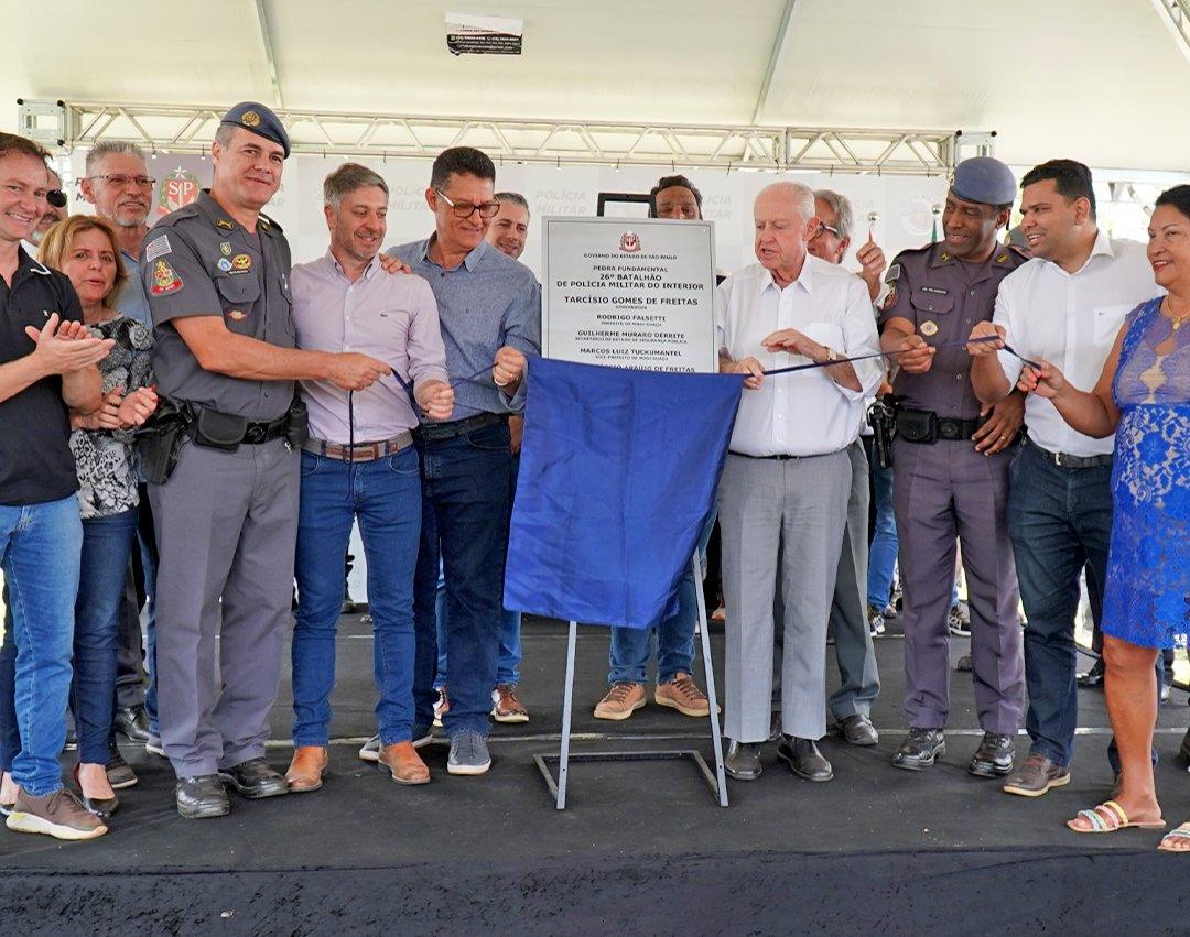 Pedra Fundamental: construção da sede do 26º Batalhão de Polícia Militar do Interior é iniciada