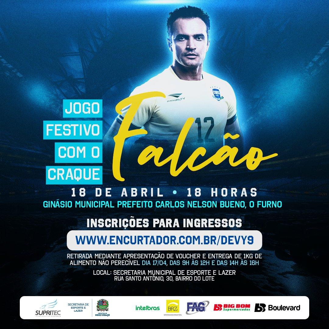 Falcão participa de jogo festivo em Mogi Guaçu na quinta-feira, no Furno