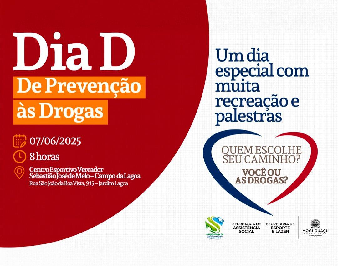 Dia D de Prevenção às Drogas no município acontece no Campo da Lagoa, neste sábado