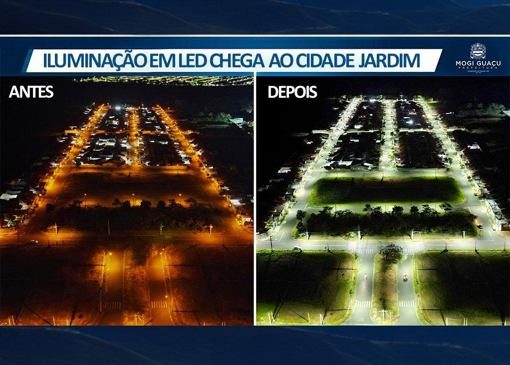 Mogi Guaçu alcança 60% de iluminação em LED em diversos bairros da cidade