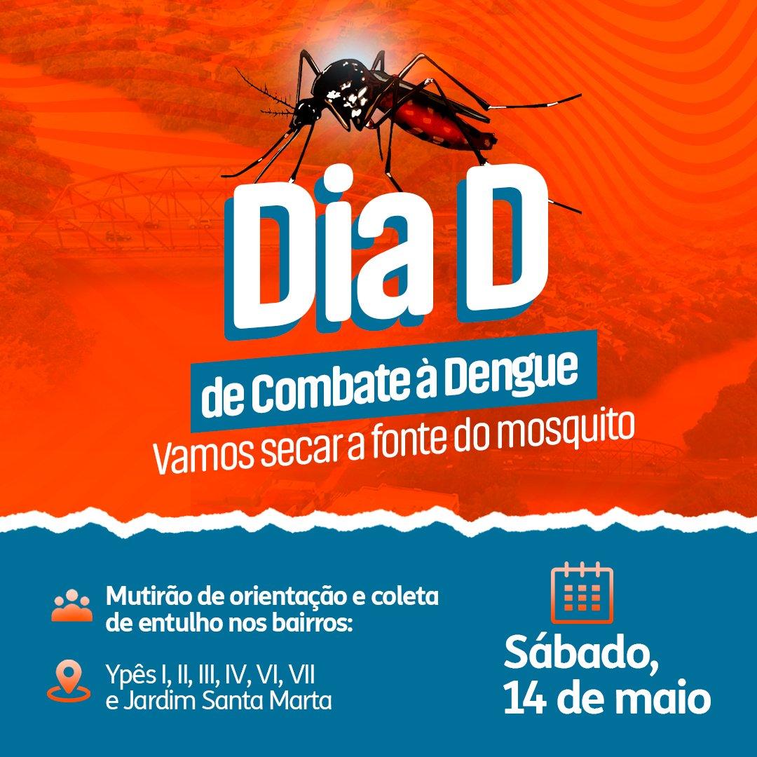 Região dos Ypês tem mutirão contra à dengue neste sábado, dia 14 de maio